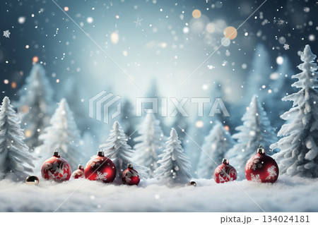 Christmas decoration background with customizable space for text or message for Christmas. Christmas decoration background with customizable space for text or message for Christmas. 134024181