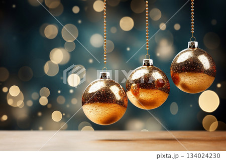Christmas decoration representing Christmas celebration with customizable space for text or messages. Holiday concept. Christmas decoration representing Christmas celebration with customizable space for text or messages. Holiday concept. 134024230