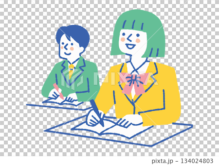 Female students taking classes in the classroom_Color Female students taking classes in the classroom_Color 134024803