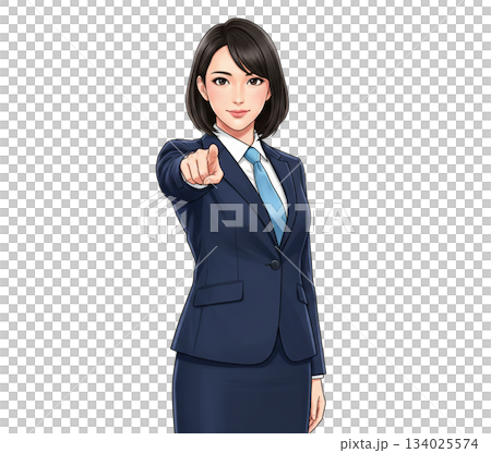 指さす女性会社員 134025574