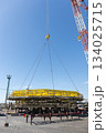 Offshore platform under construction with crane. 134025715