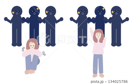 期待されることを恐れる女性と他人の期待を楽しむ女性 期待されることを恐れる女性と他人の期待を楽しむ女性 134025786