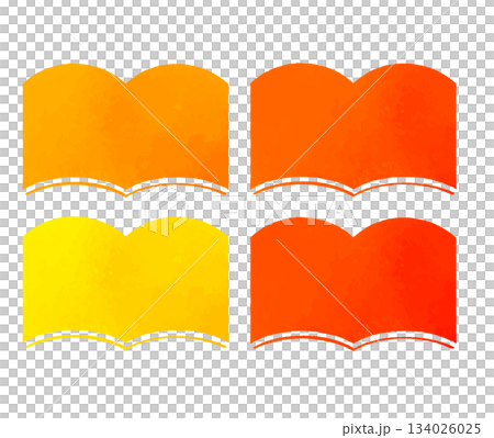 オレンジ色のあたたかいカラーの本のシルエット 134026025