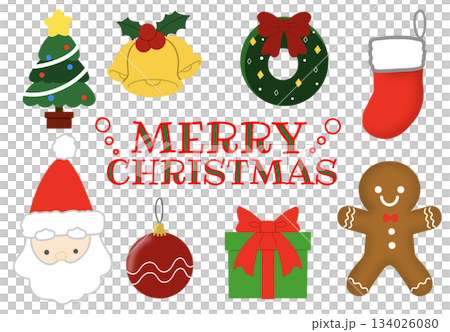 クリスマス素材｜定番デザイン8点セット 134026080