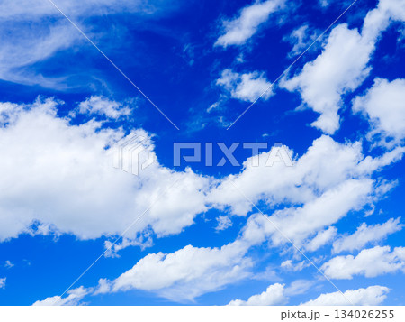 白い雲が浮かぶ青空　文字スペース 134026255
