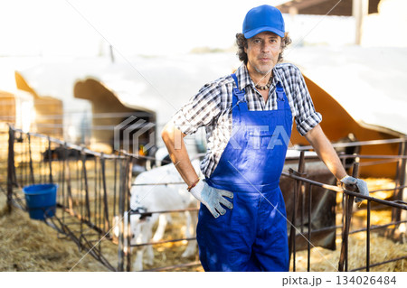 Portrait of a Farmer Man in Uniform 134026484