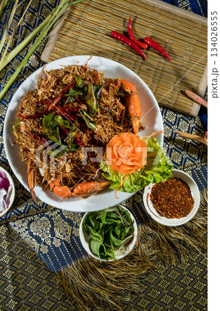 thai food on the wooden table thai food on the wooden table 134026555