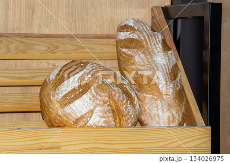 Baquette on the counter display 134026975