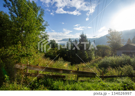 Vistara over the Austrian mountains, just after sunrise. 134026997