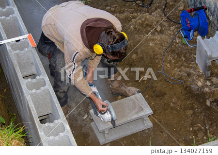 Grinding stones with an angle grinder Grinding stones with an angle grinder 134027159