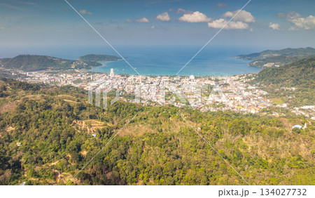Aerial view mountains in Phuket Thailand nature background Aerial view mountains in Phuket Thailand nature background 134027732