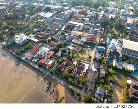 Aerial view village in Phuket Thailand nature background Aerial view village in Phuket Thailand nature background 134027750