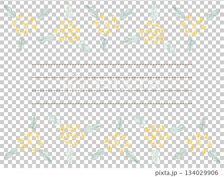 オレンジ金木犀の色鉛筆手描きフレーム 134029906