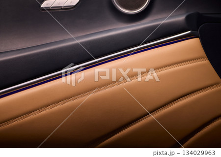 A car door with trim showcasing automotive design details A car door with trim showcasing automotive design details 134029963