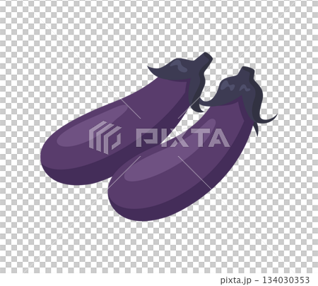 茄子，扁平插圖 134030353