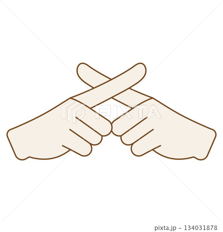 バツ印を示すハンドポーズのイラスト素材 バツ印を示すハンドポーズのイラスト素材 134031878