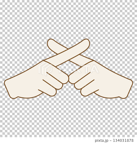 バツ印を示すハンドポーズのイラスト素材 バツ印を示すハンドポーズのイラスト素材 134031878