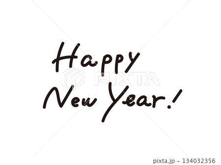 「Happy New Year」の手書き文字 年賀状文字素材 「Happy New Year」の手書き文字 年賀状文字素材 134032356