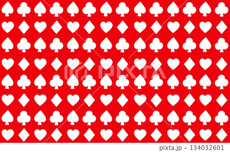 トランプマークのパターン(ホワイト×レッド) 134032601