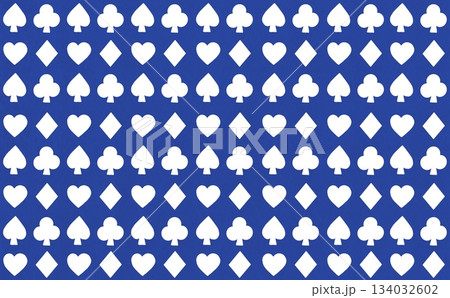 トランプマークのパターン(ホワイト×ブルー) 134032602