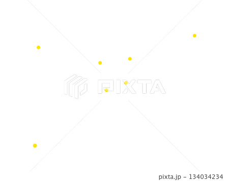黄色い点で表した蟹座のイラスト（連結線なし） 134034234