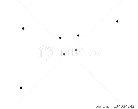 黒い点で表した蟹座のイラスト（連結線なし） 134034242