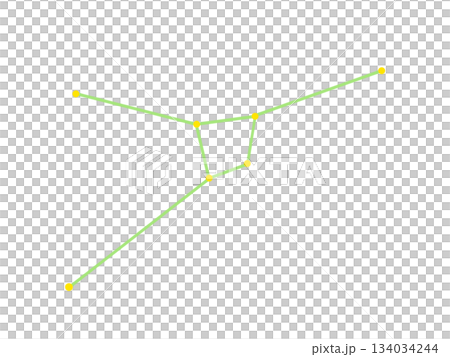 蟹座の星座線のカラーイラスト 134034244