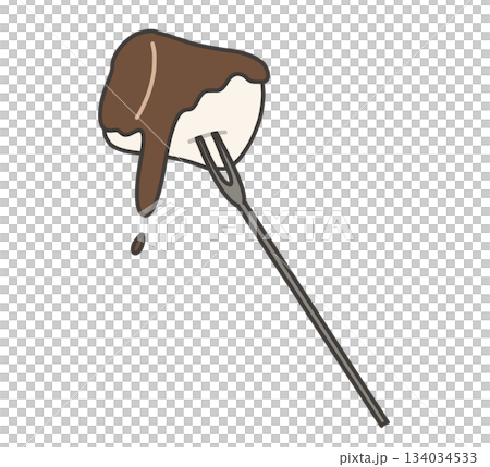 Chocolate fondue marshmallow illustration 134034533