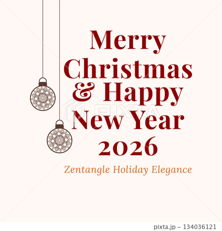 Merry Christmas and Happy New Year 2026 Zentangle Elegance Merry Christmas and Happy New Year 2026 Zentangle Elegance 134036121