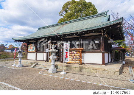 晴天の郡山城跡公園 柳澤神社(奈良県大和郡山市) 晴天の郡山城跡公園 柳澤神社(奈良県大和郡山市) 134037663