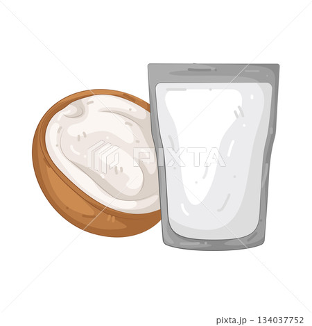Illustration of coconut milk  134037752