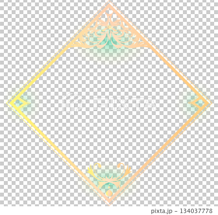 鑽石形奢華金色邊框裝飾插圖材料 鑽石形奢華金色邊框裝飾插圖材料 134037778