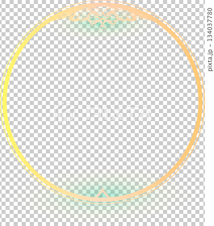 古董閃亮圓形金色框架材料 134037780
