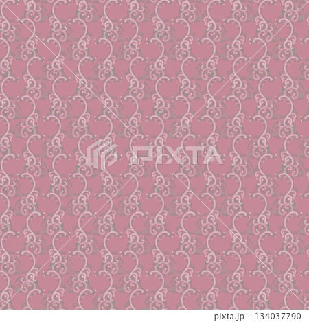 Sweet Pink Paisley Vines vector 134037790