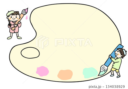 絵具パレットのフレーム 134038929