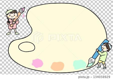 絵具パレットのフレーム 134038929