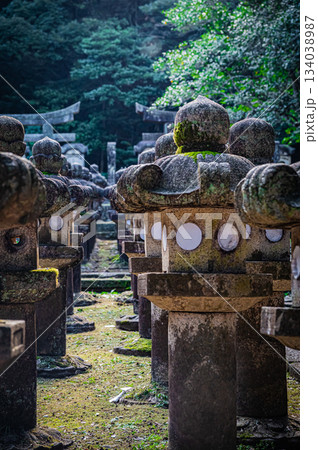 山口県萩市・東光寺に並ぶ毛利家墓所の荘厳な風景 134038987