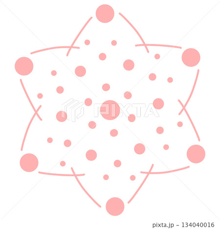 ピンク色の雪のような星のようなマーク 134040016