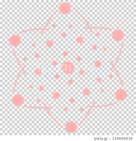 ピンク色の雪のような星のようなマーク 134040016