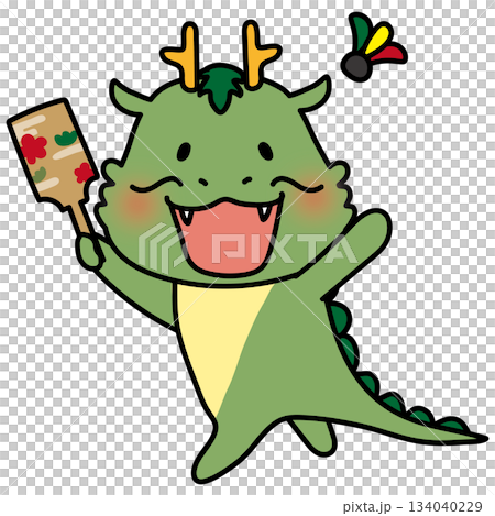 羽付きで遊ぶかわいい龍 134040229