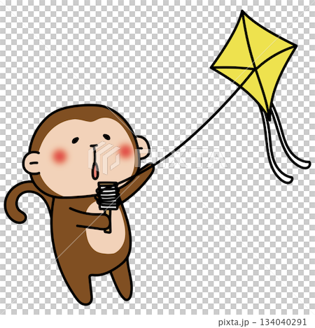 Monkeys playing with kites 134040291