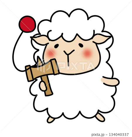 けん玉で遊ぶ羊 134040337
