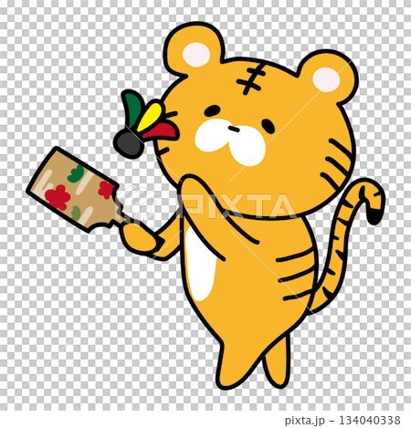 Tiger playing with wings 134040338