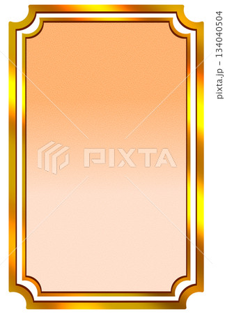 薄いオレンジ色の光沢のあるレトロなフレーム 134040504