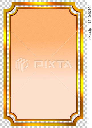 薄いオレンジ色の光沢のあるレトロなフレーム 134040504