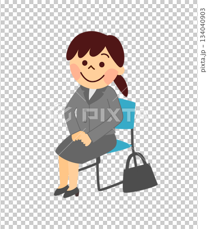 面接を受ける女性 134040903