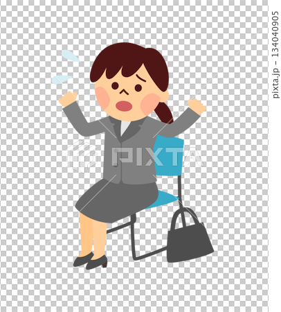 一位接受緊張採訪的女士 134040905