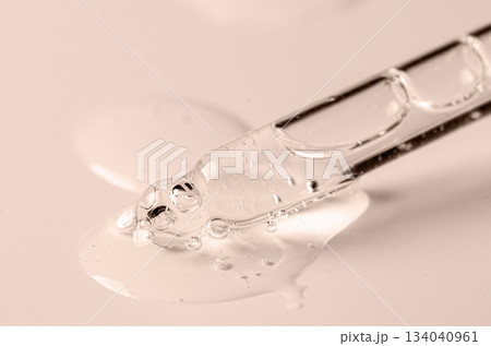 Transparent cosmetic product for skin care. Copy space Transparent cosmetic product for skin care. Copy space 134040961