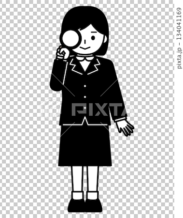 虫眼鏡(ルーペ)で調べる女の子 虫眼鏡(ルーペ)で調べる女の子 134041169