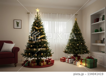 クリスマスツリーのある部屋 134041419